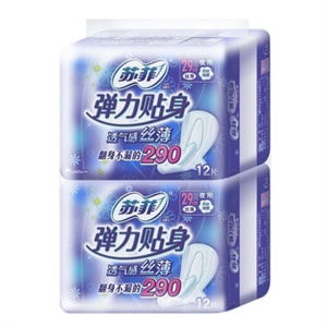 苏菲 弹力丝薄 夜用洁翼型 12片×2两联包