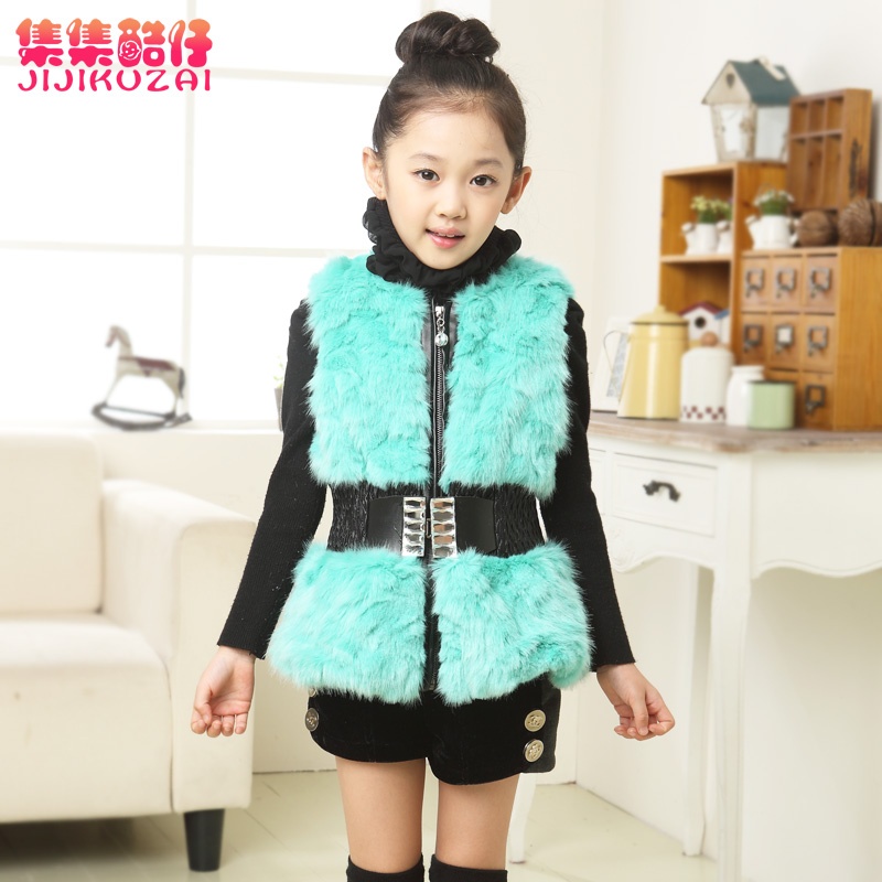 【集集酷仔<em>2014款女童毛呢外套</em> 多色马甲<em>外套</em>
