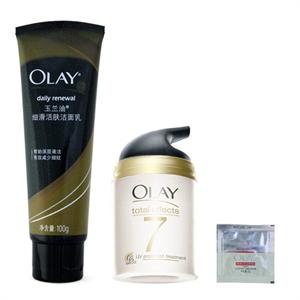Olay玉兰油 多效修护买一送二促销装(玉兰油多效修护霜50g+玉兰油新生塑颜金纯面霜2g+玉兰油细滑活肤洁面乳100g)