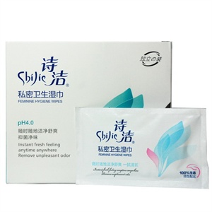 诗洁 私密卫生湿巾16包/盒