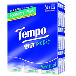 得宝迷你手帕紙薄荷味特惠裝36包