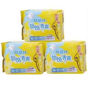 倍舒特 卫生巾怡悦清爽棉柔纤巧夜用独立3包组合装290mm/共30片
