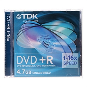 【当当销售配送】TDK DVD+R 16X 4.7GB 单片盒装 刻录盘