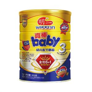 明一真棒baby3段幼儿配方奶粉900g