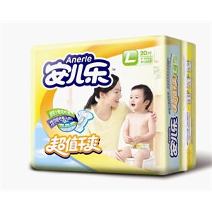 安儿乐 彩装婴儿纸尿裤大号 20片/包 L