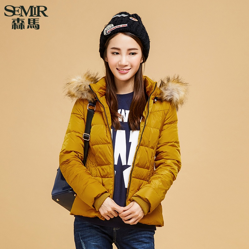【<em>森马</em>羽绒服 2015<em>冬装</em>新款 <em>女士</em>韩版短款直筒