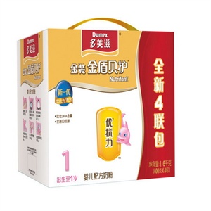 多美滋金装金盾贝护婴儿配方奶粉400g*4