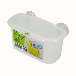 可沥水吸盘置物篮 牙刷架 杂物桶 中号 白色 LEAF