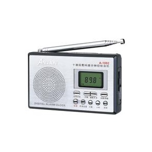 安键收音机A-1002 十波段数码显示钟控收音机