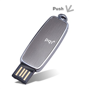 【当当销售配送】PQI i830 U盘4GB 钛灰色（独创新颖的触发弹出式结构 高质感金属材质外壳）