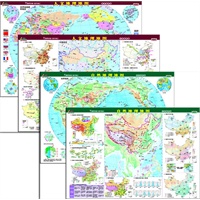 学生速查速记地图（超值套装；中国地图+世界地图+自然地图+人文地图 ；知识速记；学生专用桌面地图工具；撕不烂地图）