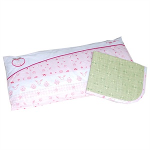 雅氏 欢乐水果园印图婴儿长枕+枕席(粉红色) -