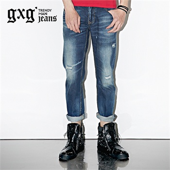 GXG蓝色直筒牛仔裤1210532260032,32,12Q2