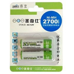 【当当自营】圣奇仕 2700毫安5号充电电池（两节）