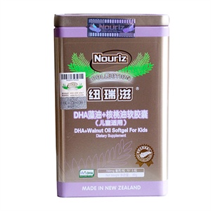 纽瑞滋海藻DHA核桃油儿童专用软胶囊700mg*70粒