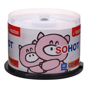 【当当销售配送】IMATION 怡敏信 CD-R 52X 700MB SOHOT系列 小猪 50片桶装 刻录盘