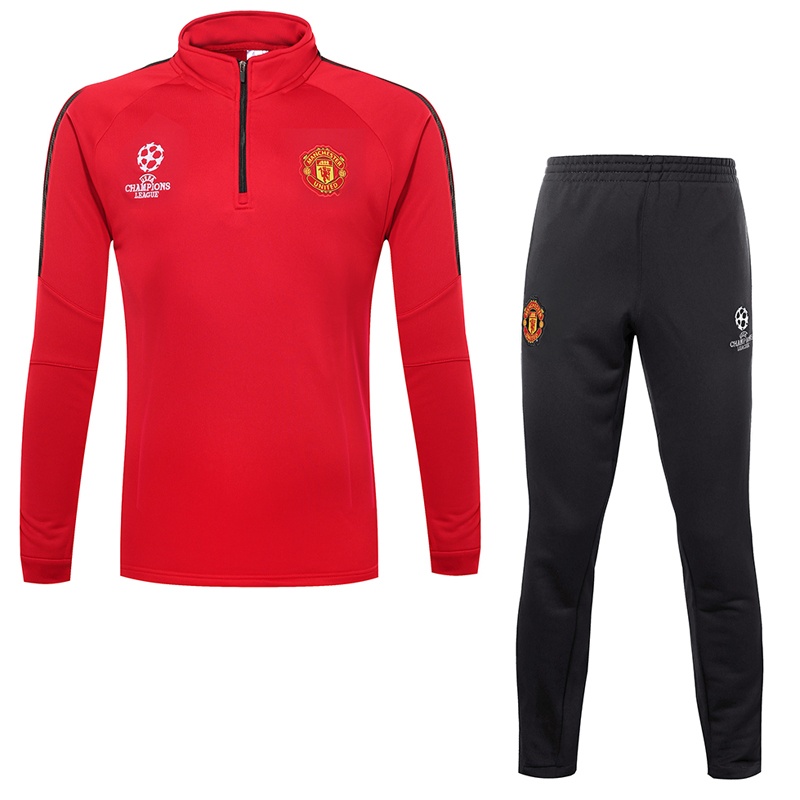 【15-16曼联红色足球服 长袖足球服套装 足球