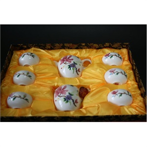 （包邮）成艺飘逸壶8入茶具套装-手彩花蝶