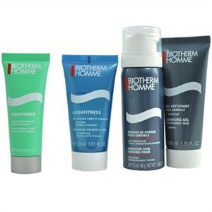Biotherm碧欧泉 男士旅行四件套（爽肤洁面啫喱40ml+温和剃须泡沫50ml+水动力保湿露20ml+水感活力沐浴凝胶30ml）
