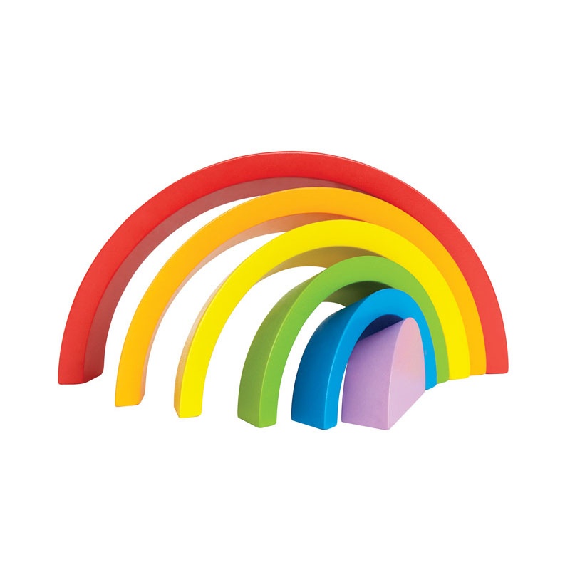 德国hape创意彩虹桥2-3岁e0414儿童玩具宝宝益智早教智力七彩送礼佳品