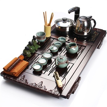 尚帝 四合一紫砂功夫茶具套装 电磁炉整套装 整套茶具实木茶盘wpfth