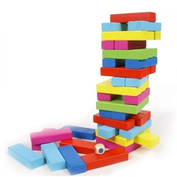 叠叠高积木抽抽乐积木木制层层叠叠乐积48片大号互动益智玩具