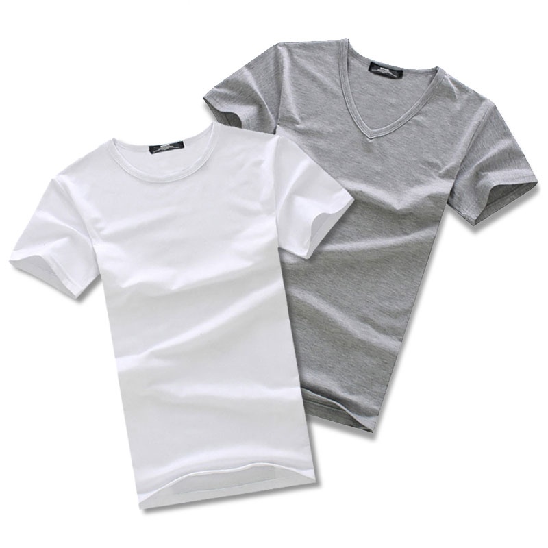 【msekt恤】2件装 新品 纯棉纯色男短袖tshirt打底衫3030 3034_圆领