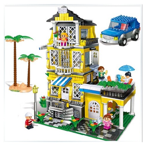 邦宝 女孩房屋拼装积木 儿童益智拼插塑料积木玩具 3合1浪漫满屋