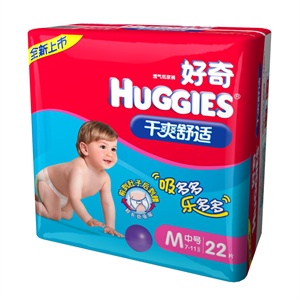 Huggies好奇 干爽舒适纸尿裤M22片（适合7-11公斤)