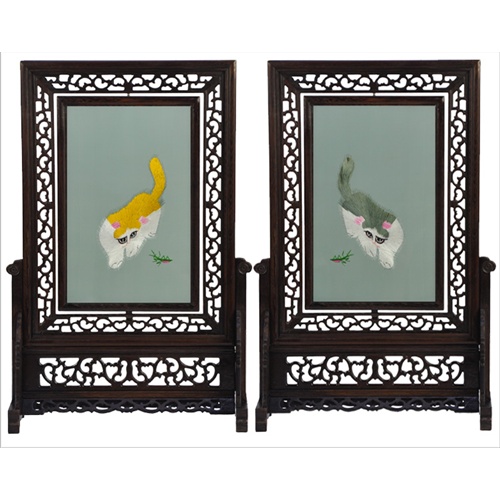 娇古苏绣 猫 异色猫 双面绣 特色礼品 苏州礼品店 真丝绣花